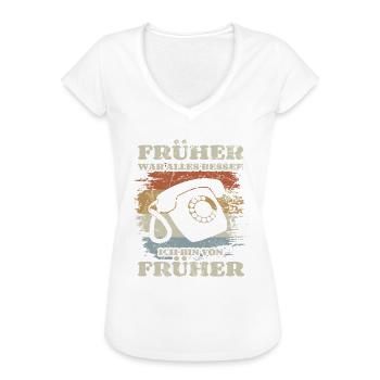 Festnetz Telefon - Früher war alles besser - Frauen Vintage T-Shirt - Weiß - Vorne