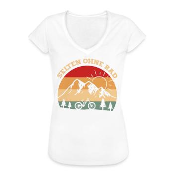 Selten ohne Rad ein lustiger Fahrrad Spruch Fahrra - Frauen Vintage T-Shirt - Weiß - Vorne