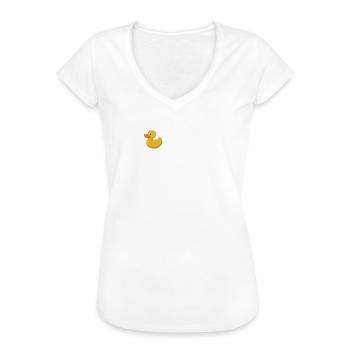 EKG Kurve - Herzkurve - Puls - Gummi Ente - Frauen Vintage T-Shirt - Weiß - Vorne