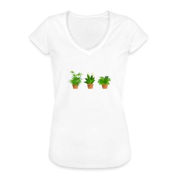 Pflanze - Frauen Vintage T-Shirt - Weiß - Vorne