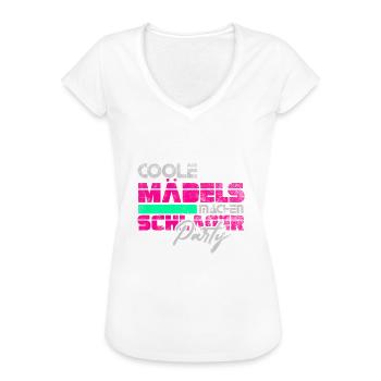 Schlager Party Coole Mädels Kostüm - Frauen Vintage T-Shirt - Weiß - Vorne