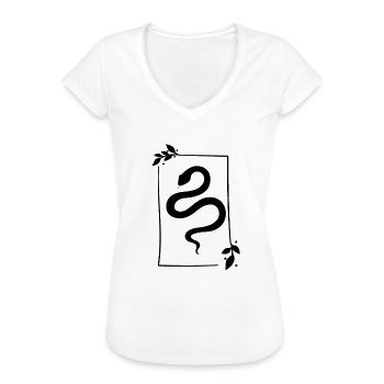 Schlange - Snake - Frauen Vintage T-Shirt - Weiß - Vorne - Danielle (179cm)