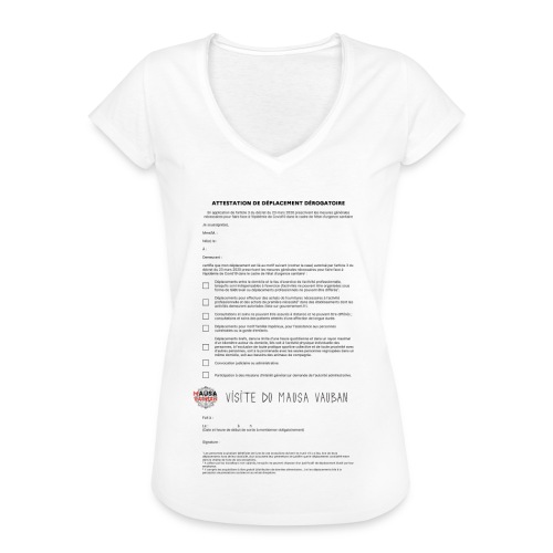 Attestation de déplacement dérogatoire - MAUSA - T-shirt vintage Femme