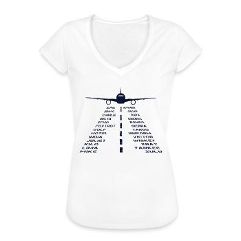 Landebahn Phonetisches Alphabet Luftfahrt Flugzeug Pilot - Frauen Vintage T-Shirt - Weiß - Vorne