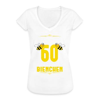 Bienchen 60 Geburtstag Frauen Geschenk - Frauen Vintage T-Shirt - Weiß - Vorne