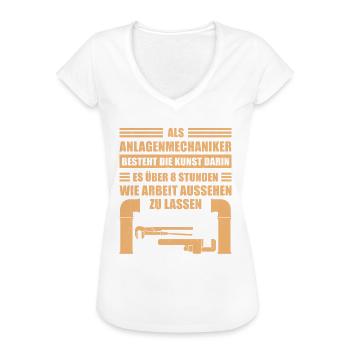 Anlagenmechaniker SHK | Heizungsbauer Geschenk - Frauen Vintage T-Shirt - Weiß - Vorne