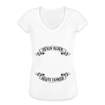 Früher hatten Hexen Besen heute Motorrad - Frauen Vintage T-Shirt - Weiß - Vorne