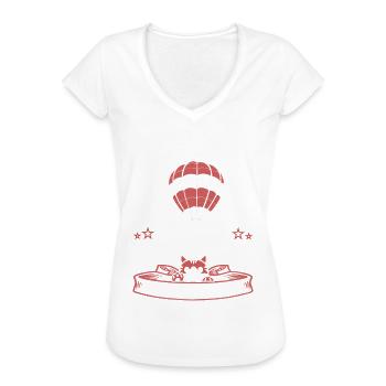 Heißluftballon Ballonfahren Katze - Frauen Vintage T-Shirt - Weiß - Vorne