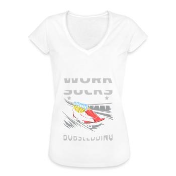 Bobfahren - Frauen Vintage T-Shirt - Weiß - Vorne