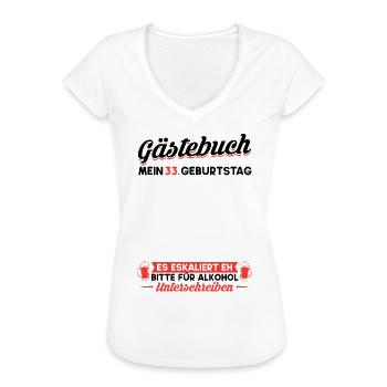 Gästebuch 33. Geburtstag Mann Frau 33 Jahre - Frauen Vintage T-Shirt - Weiß - Vorne