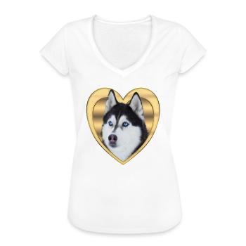Husky - Husky Hund - Siberian Husky - Frauen Vintage T-Shirt - Weiß - Vorne