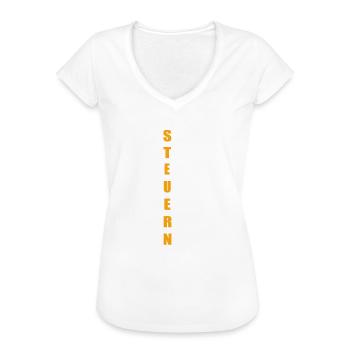 Steuern im Kreuzwort - Frauen Vintage T-Shirt - Weiß - Vorne