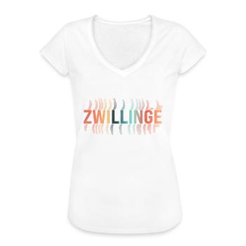 Zwillinge Sternzeichen - Frauen Vintage T-Shirt - Weiß - Vorne