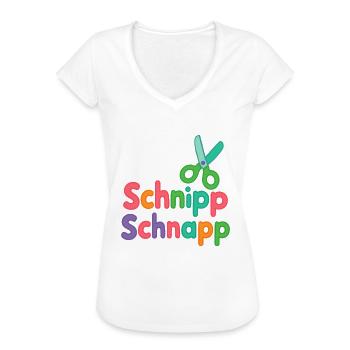 Schnipp Schnapp bunt und verspielt - Frauen Vintage T-Shirt - Weiß - Vorne