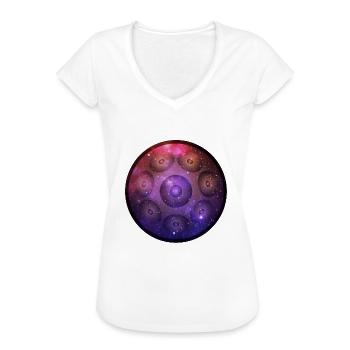 Wunderschönes Handpan Hang Universum Shirt Design - Frauen Vintage T-Shirt - Weiß - Vorne