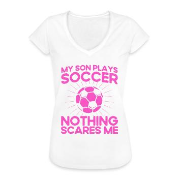 Mutter Sportfan Fußball Geschenk - Frauen Vintage T-Shirt - Weiß - Vorne - Danielle (179cm)