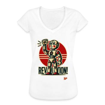 Retro-Roboter-Revolution - Frauen Vintage T-Shirt - Weiß - Vorne