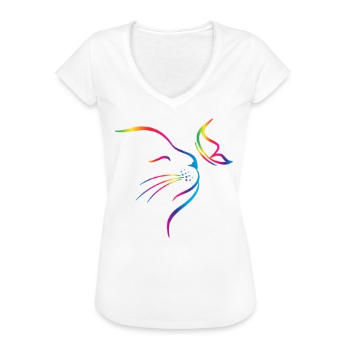 Vorschau: rainbow butterfly cat - Frauen Vintage T-Shirt