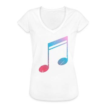 Musik Note - Frauen Vintage T-Shirt - Weiß - Vorne