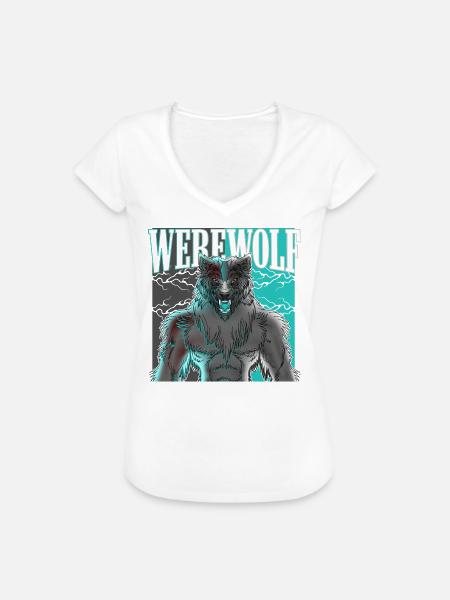 Werewolf - Frauen Vintage T-Shirt - Weiß