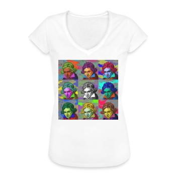 Pop-Art Ludwig van Beethoven Klassik Geschenkidee - Frauen Vintage T-Shirt - Weiß - Vorne