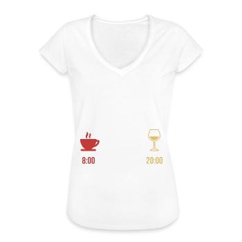 Mein Plan Wandern Bergsteigen | Hiking Wein Spruch - Frauen Vintage T-Shirt - Weiß - Vorne