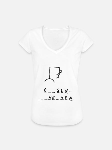 Galgenmännchen - Frauen Vintage T-Shirt - Weiß
