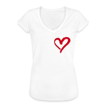 Graffiti Herz Street Art Ratte - Frauen Vintage T-Shirt - Weiß - Vorne