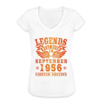 Legends were born in September 1956 Geburtstag - Frauen Vintage T-Shirt - Weiß - Vorne