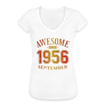 September 1956 - Geburtstag im September Awesome - Frauen Vintage T-Shirt - Weiß - Vorne