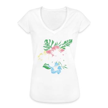 Aloha Hibiscus Hawaii - Frauen Vintage T-Shirt - Weiß - Vorne