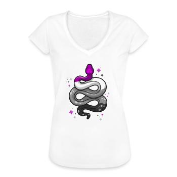 Asnekual Funny Asexual Pride Schlange Ace Pride Flagge - Frauen Vintage T-Shirt - Weiß - Vorne