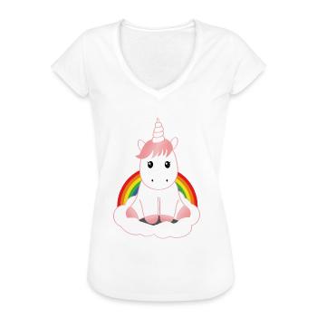 Süßes Einhorn - Frauen Vintage T-Shirt - Weiß - Vorne