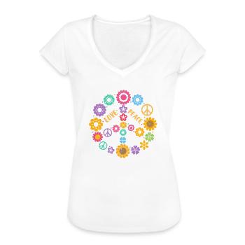 70er Peace - Frauen Vintage T-Shirt - Weiß - Vorne