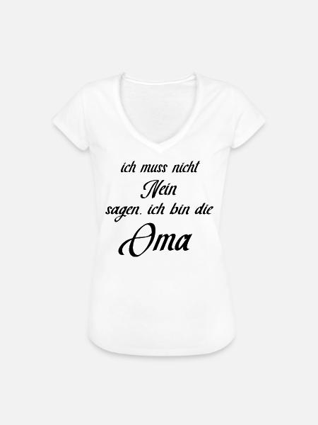 Oma - Frauen Vintage T-Shirt - Weiß