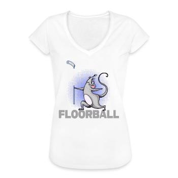 Unihockey Floorball Floorball-Maus Bandy - Frauen Vintage T-Shirt - Weiß - Vorne