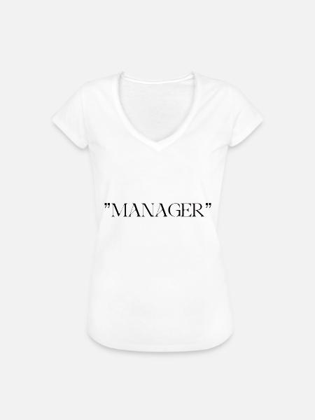 MANAGER - Frauen Vintage T-Shirt - Weiß