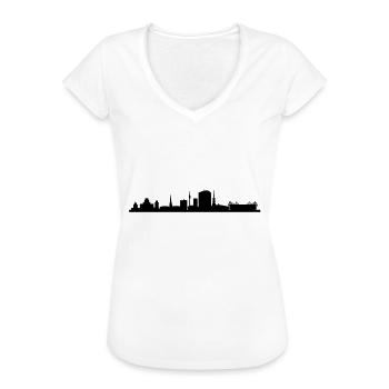 Skyline Dortmund - Frauen Vintage T-Shirt - Weiß - Vorne - Danielle (179cm)
