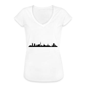 Skyline Hamburg - Frauen Vintage T-Shirt - Weiß - Vorne - Danielle (179cm)