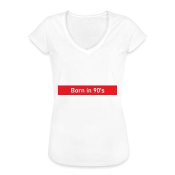Né dans les années 90 - T-shirt vintage Femme - blanc - Devant - Danielle (179cm)