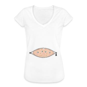 Schwanger Frau Zwillinge Babys Eineiig Geschenk - Frauen Vintage T-Shirt - Weiß - Vorne