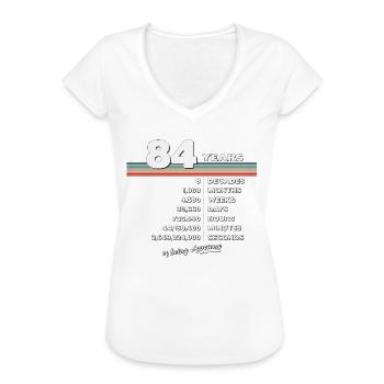 84. Geburtstag Jahrgang 84 Jahre alt Retro 1008 - Frauen Vintage T-Shirt - Weiß - Vorne