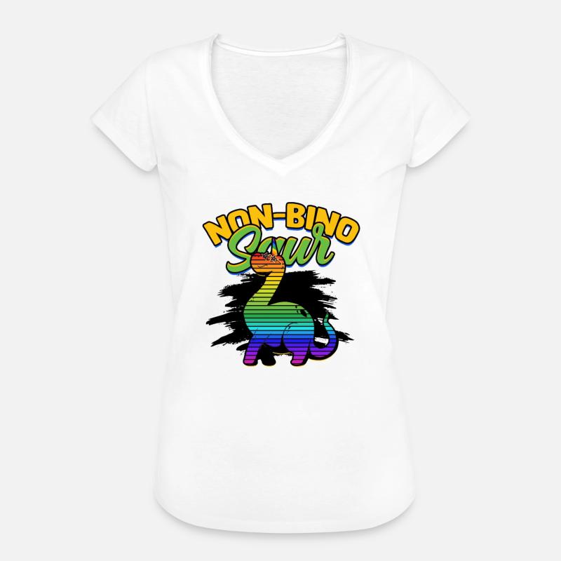 Non-bino saur - Acceptance of binary, non-binary - Women's Vintage T-Shirt - white