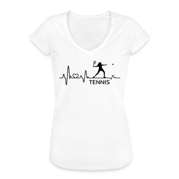 Raquette de tennis Heartbeat pour femmes - T-shirt vintage Femme - blanc - Devant