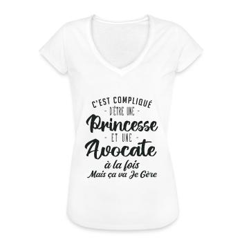 Princesse Avocate - T-shirt vintage Femme - blanc - Devant