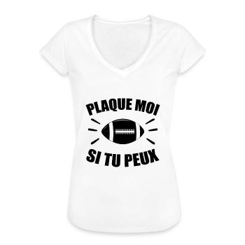 Rugby - Rugby Sport - Rugby Humour - T-shirt vintage Femme - blanc - Devant - Danielle (179cm)
