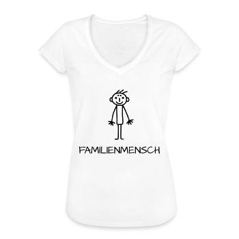 Strichmännchen Familienmensch - Frauen Vintage T-Shirt - Weiß - Vorne