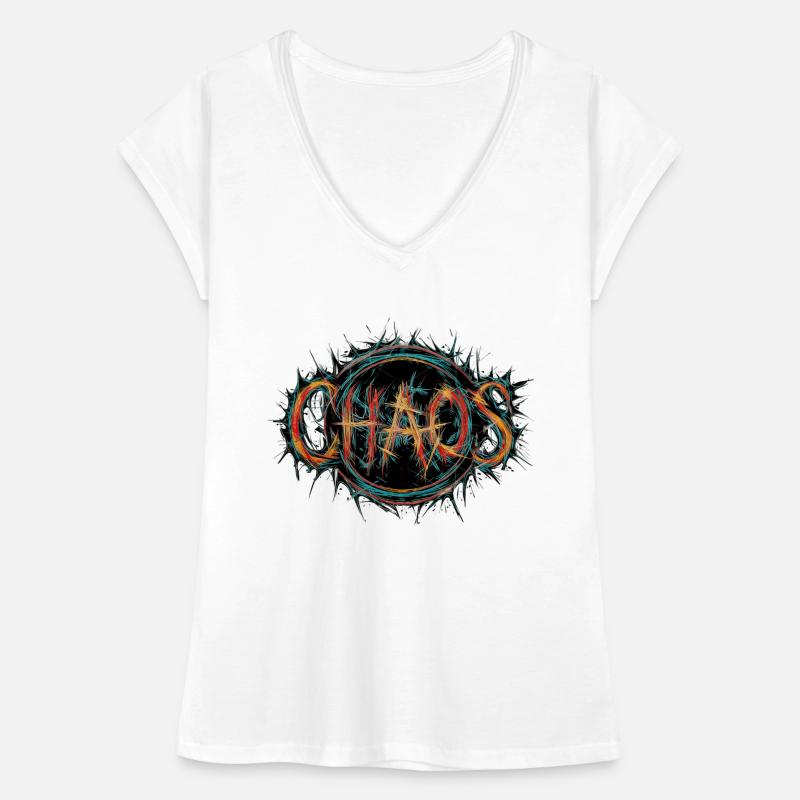 Chaos. Mad Design with Disordered Image Women's Vintage T-Shirt