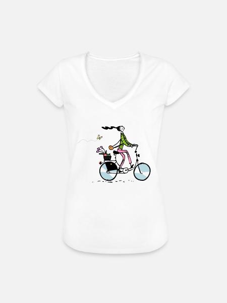 Gute Laune Fahrrad - Frauen Vintage T-Shirt - Weiß