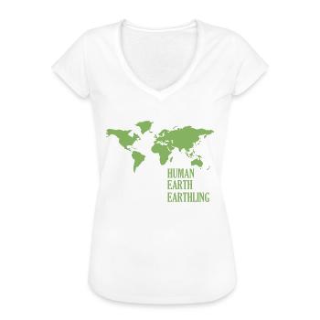 Rasse Mensch Geburtsort Erde Nationalität Erdling - Frauen Vintage T-Shirt - Weiß - Vorne